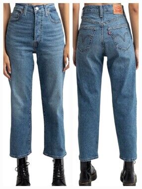 Levis Ribcage Straight Ankle Jeans High-Rise